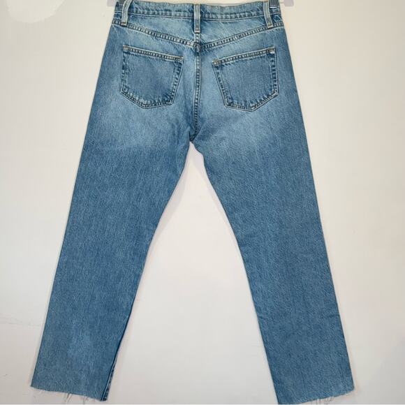 Frame Denim Le Slouch Distressed High Waist Straight Leg Jeans Denim Button Fly - Picture 3 of 14